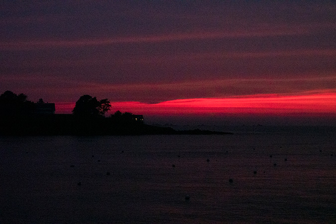 couleurs du crépuscule en espace naturel maritime