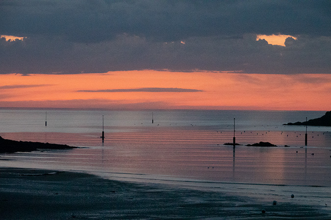 couleurs du crépuscule en espace naturel maritime